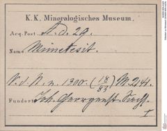 Etiketten zu Mimetesit (NHMW-MIN-Ad29)